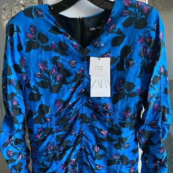 Zara Draped Print Mini Dress - Picture 5 of 12